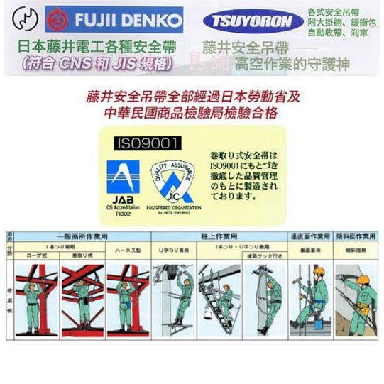 【台北益昌】日本 藤井電工 安全帶 RN-590~ 公共安全 必備-細節圖3