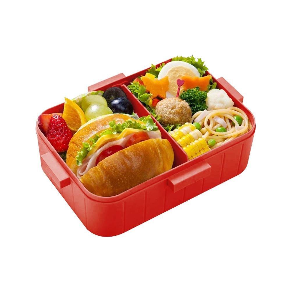 【百科良品】日本製 無印風便當盒 保鮮餐盒 辦公 旅行通用650ML-消光黑/番茄紅/藍染/原野綠/黃色(日本境內版)-細節圖3