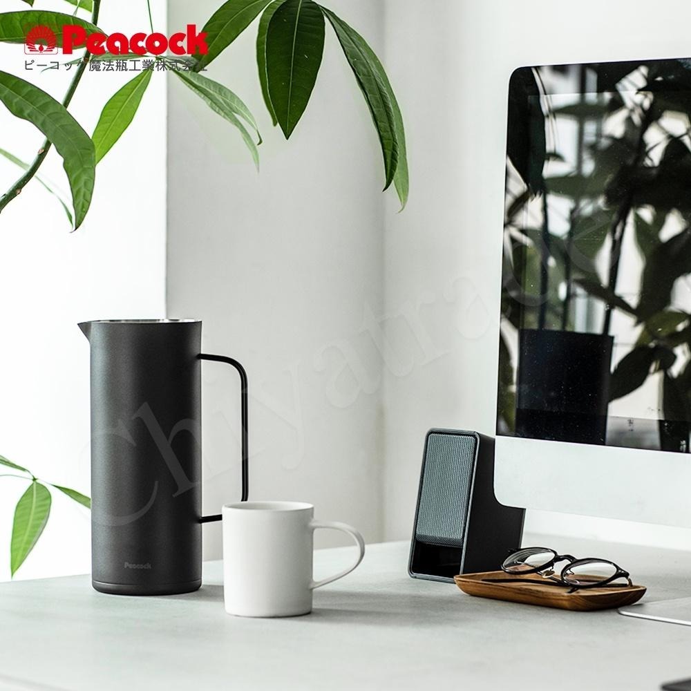 【日本孔雀Peacock】Living Pot 時尚保溫壺 不鏽鋼水壺 桌上壺 1.0L-亮紅色/霧黑色/雪山白-細節圖3