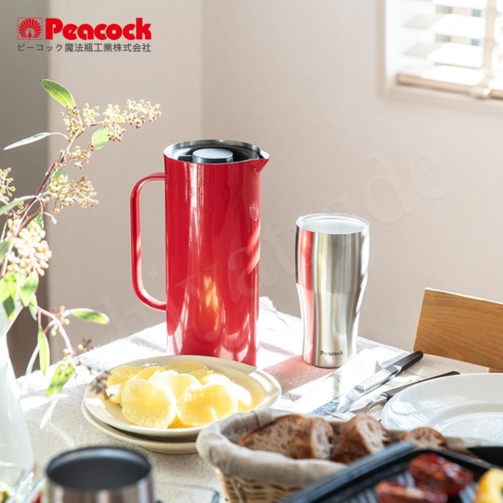 【日本孔雀Peacock】Living Pot 時尚保溫壺 不鏽鋼水壺 桌上壺 1.0L-亮紅色/霧黑色/雪山白-細節圖4