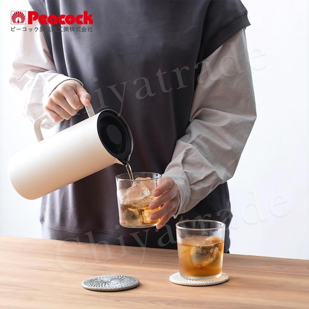 【日本孔雀Peacock】Living Pot 時尚保溫壺 不鏽鋼水壺 桌上壺 1.0L-亮紅色/霧黑色/雪山白-細節圖5