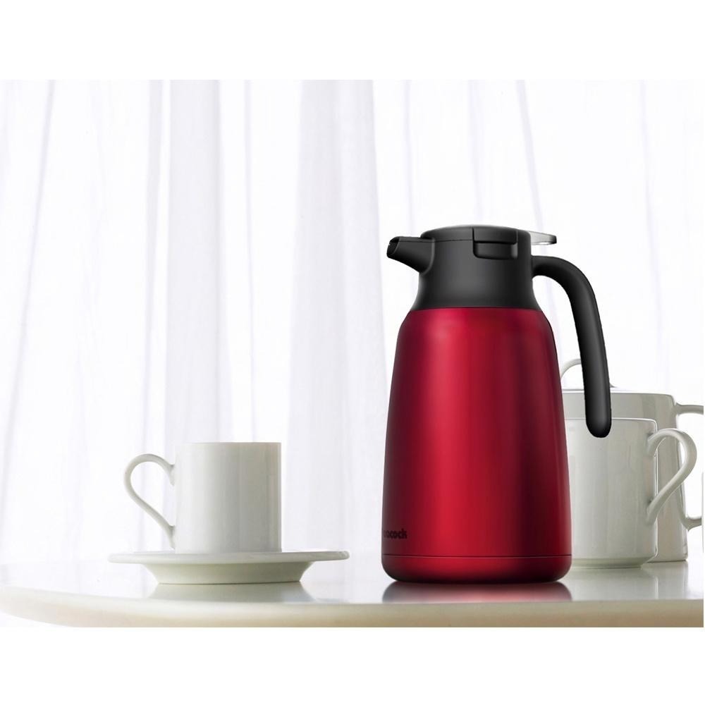 【日本孔雀Peacock】真空斷熱不鏽鋼保溫壺保溫瓶 1.0L/1.5L/2.0L-原鋼色/紅色(一鍵按壓出水)-細節圖2