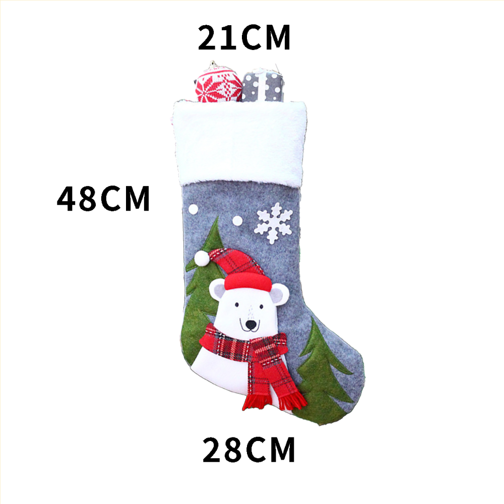 台灣現貨 聖誕襪48公分超大款 雪人 北極熊 聖誕禮物袋 耶誕襪 聖誕襪 禮物袋 襪袋-細節圖2