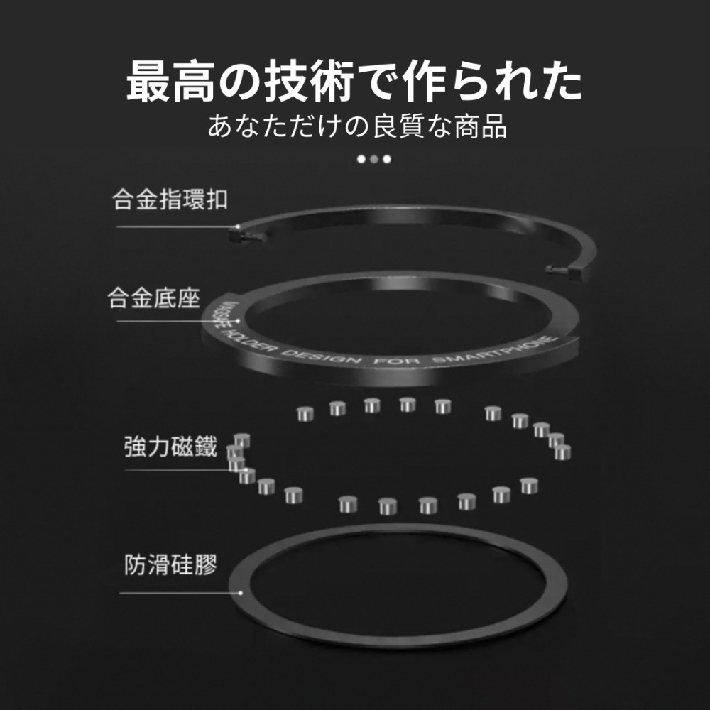 HOHODA【K 科技 KYOTO】指環支架 磁吸指環 手機支架 磁吸 指環 鋁合金 支架 適用安卓蘋果-細節圖2