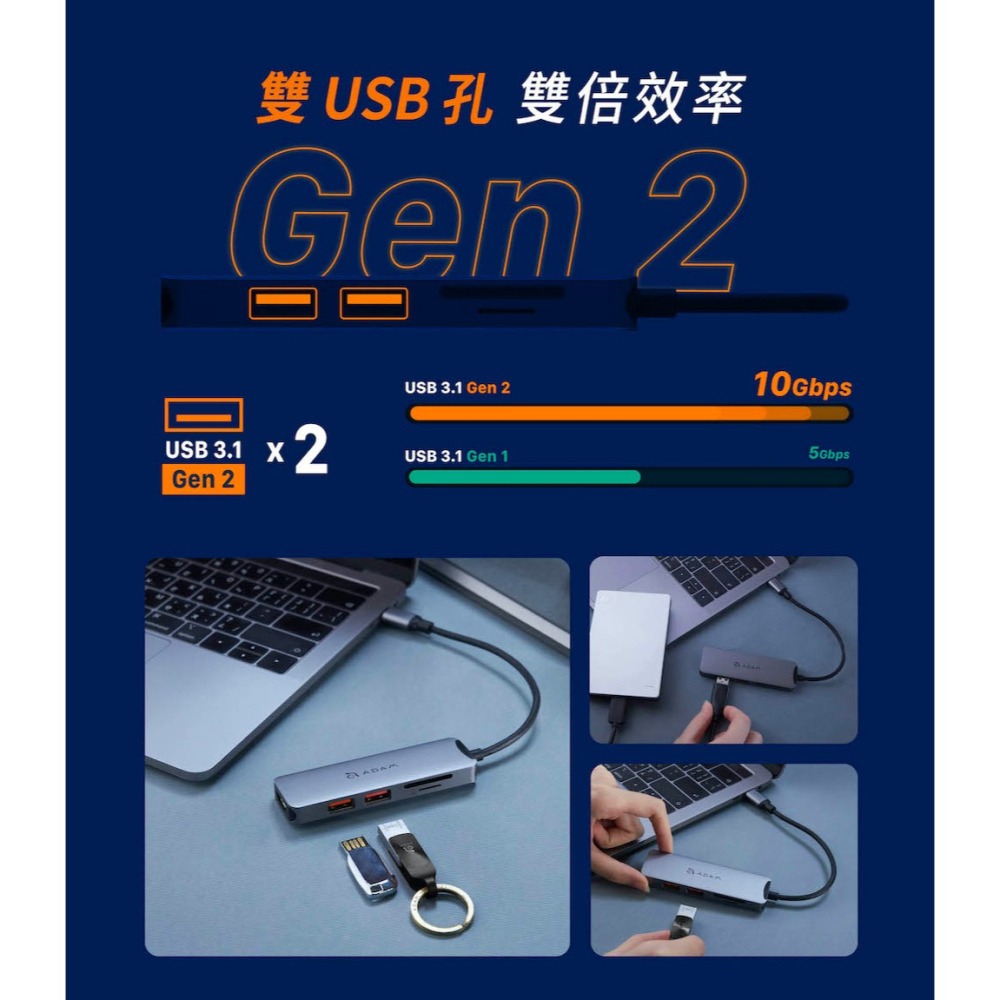 【亞果元素】CASA Hub A05 USB-C Gen2 五合一 多功能高速集線器-細節圖4