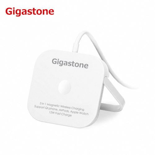 【Gigastone】多合一15W磁吸式無線充電盤 適用AirPods/Apple Watch無線充電盤