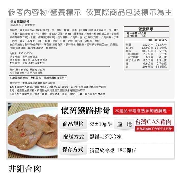 【築地一番鮮】懷舊古早味鐵路排骨1包5片(85g/片)-細節圖6