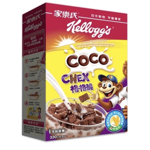 【家樂氏Kelloggs】巧克力 coco Chex 格格脆 麥片 330g