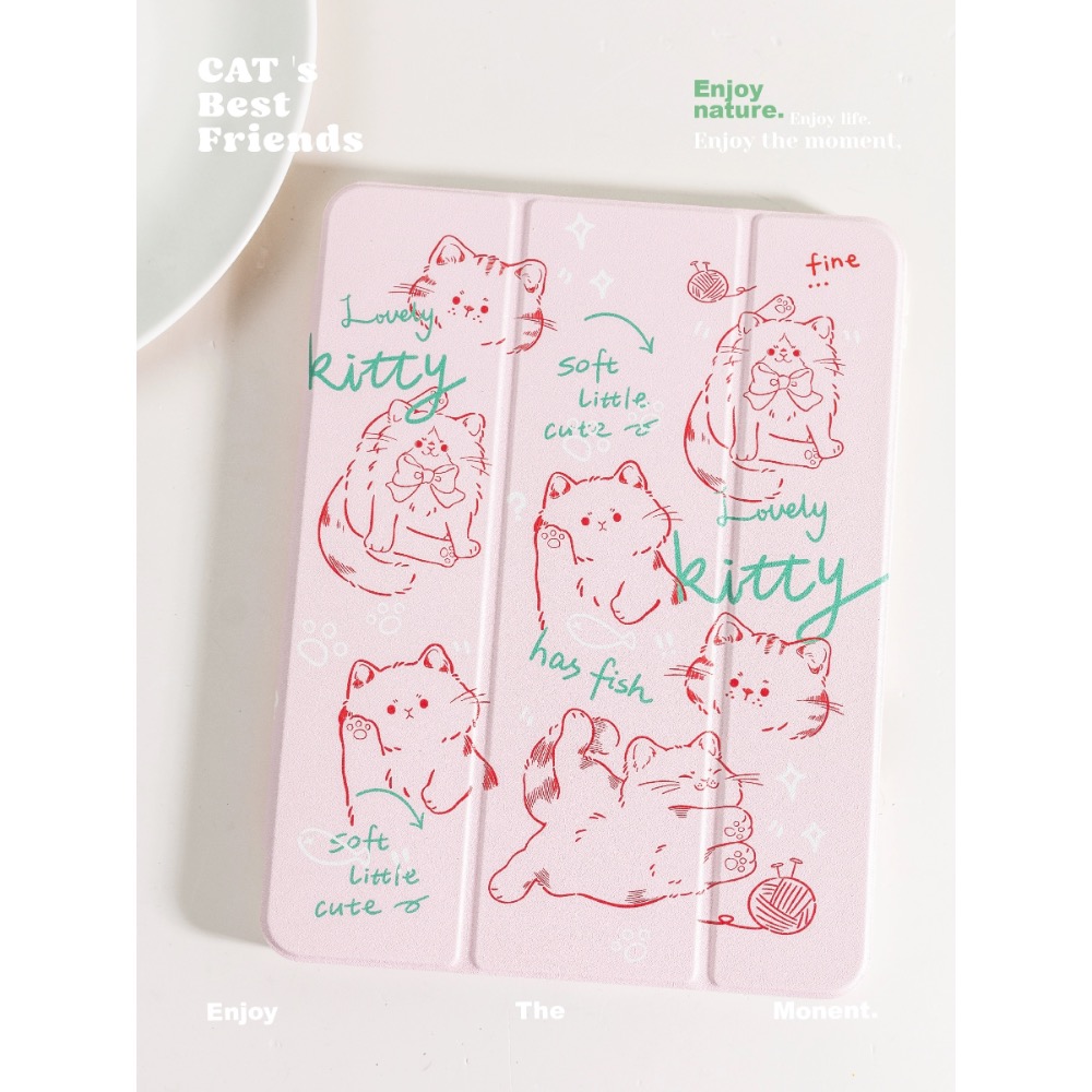 粉紅貓咪—ipad平板電腦保護殼-細節圖3