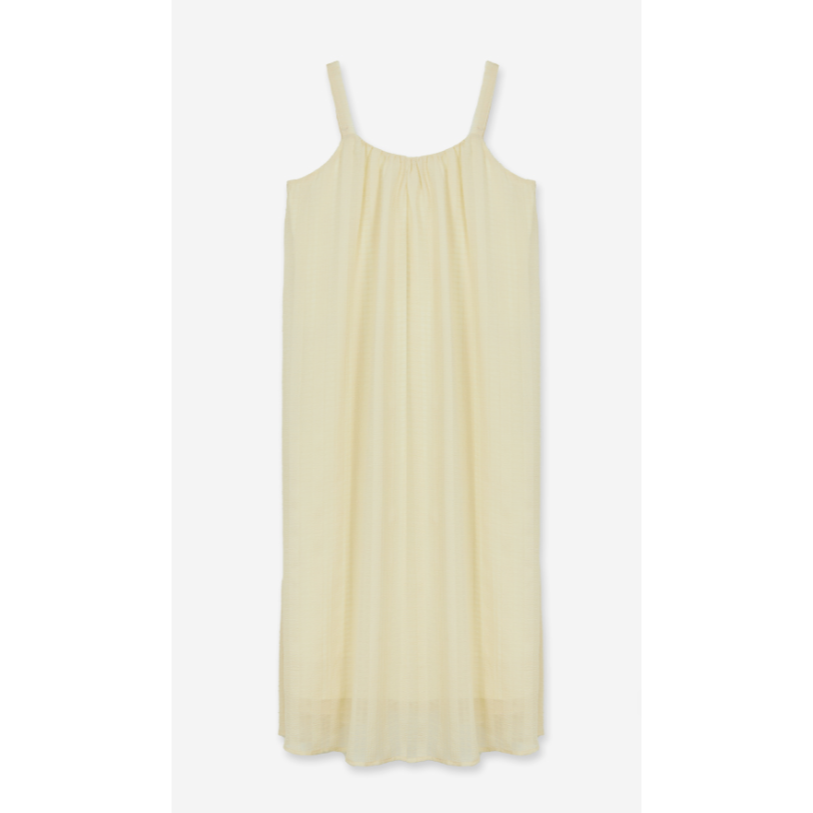 仙氣壓紋設計飄逸洋裝~米白色-細節圖6