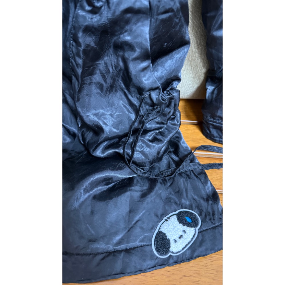 緞面長版外套 有帽子 撞色內裡（二手）大童-細節圖3