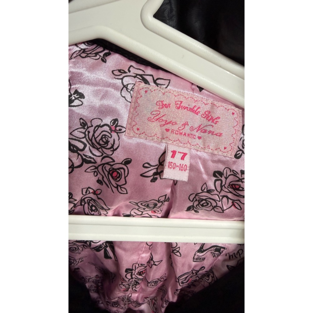 緞面長版外套 有帽子 撞色內裡（二手）大童-細節圖4