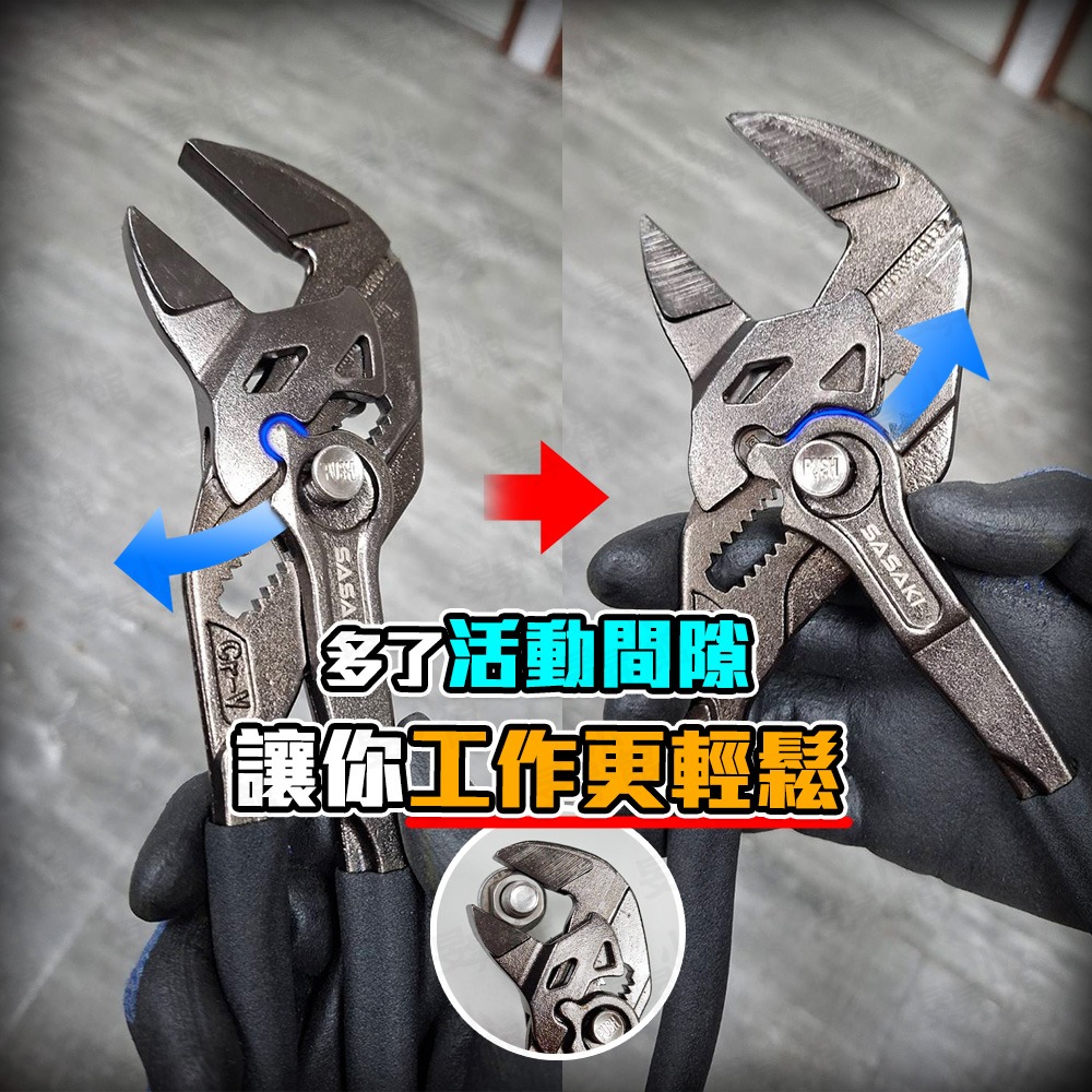 棘輪快速板手鉗 大開口 水管鉗 六角板手 板手 棘輪扳手 活動板手 六角扳手 管鉗  鉗 活動板手-細節圖3