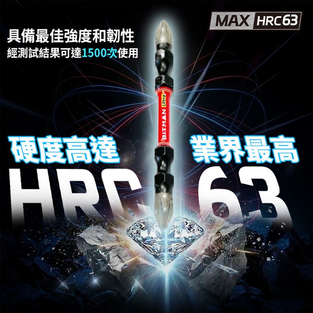 地表最強 BITMAN 鑽石起子頭 六角柄 PH2 雙頭起子頭 十字起子 十字起子頭 電鑽 鑽頭 小朋哥-細節圖2