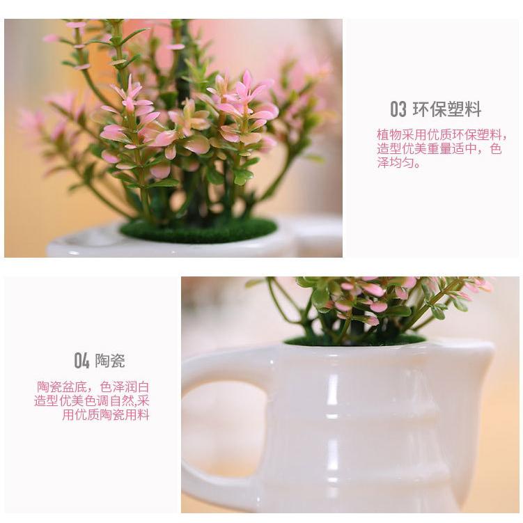 🇹🇼*辰軒百貨*現貨*LOVE毛球裝飾仿真陶瓷盆栽裝飾-細節圖5