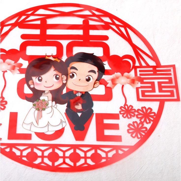 🇹🇼*辰軒百貨*現貨*30CM彩色結婚靜電貼.喜貼-細節圖4