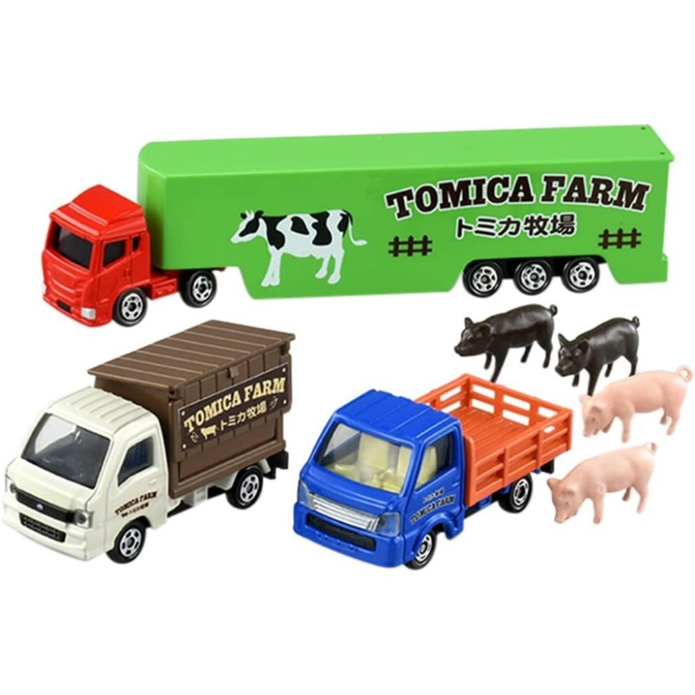 全新 正版 日版 TOMICA 多美小汽車 牧場組 豬車 載豬車 動物搬運車 屋台車-細節圖2