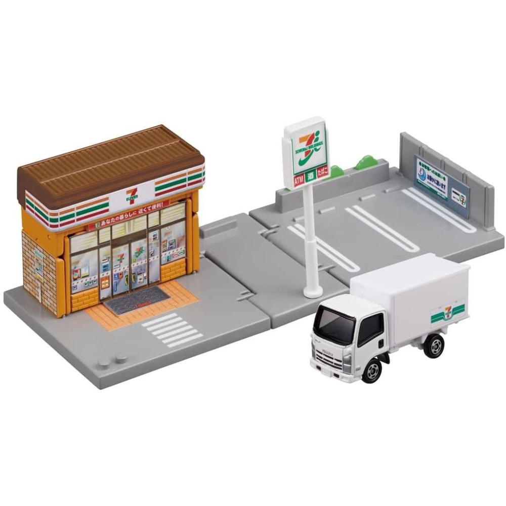 全新 正版 TAKARA TOMY Tomica 多美小汽車 7-11 貨車 便利商店 場景組 配送-細節圖2