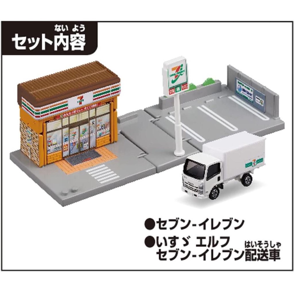 全新 正版 TAKARA TOMY Tomica 多美小汽車 7-11 貨車 便利商店 場景組 配送-細節圖3