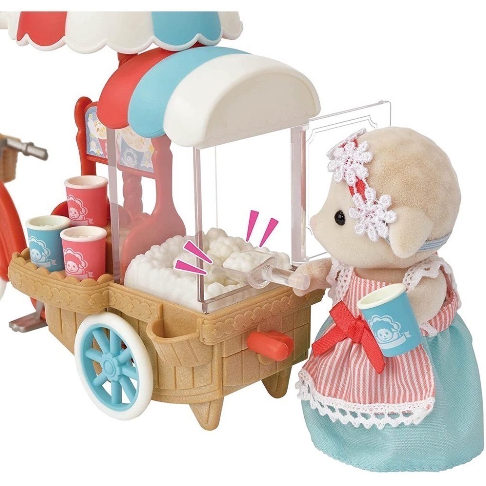 全新 正版 森林家族 綿羊媽媽爆米花車 爆米花販賣車 爆米花-細節圖4