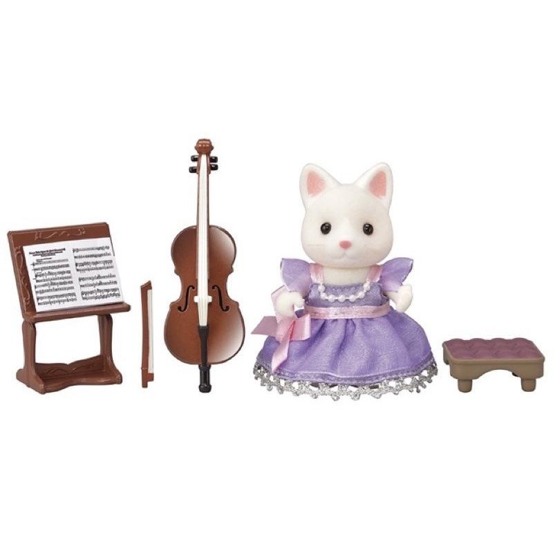 全新 正版 歐版 森林家族 城鎮系列 奶油貓大提琴演奏-細節圖2