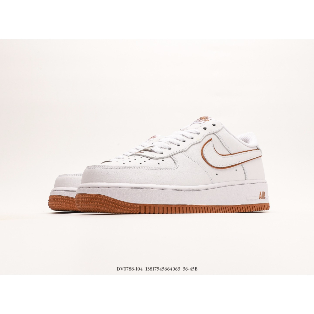 耐克NK Air Force 1’07 Low”WhiteBronzine“空軍一號系列經典低幫百搭休閒運動板鞋“-細節圖5