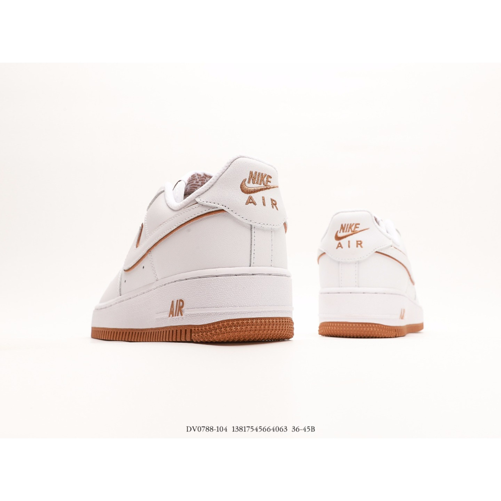 耐克NK Air Force 1’07 Low”WhiteBronzine“空軍一號系列經典低幫百搭休閒運動板鞋“-細節圖6