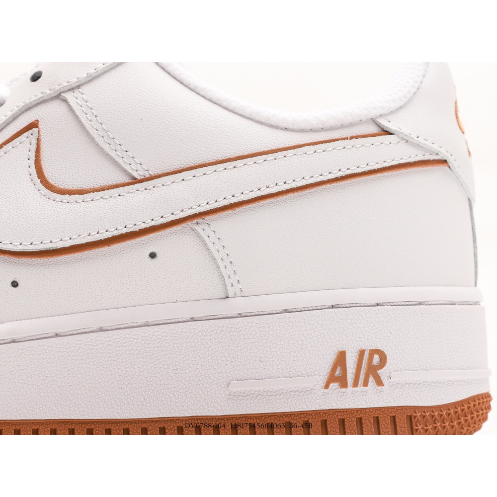 耐克NK Air Force 1’07 Low”WhiteBronzine“空軍一號系列經典低幫百搭休閒運動板鞋“-細節圖7