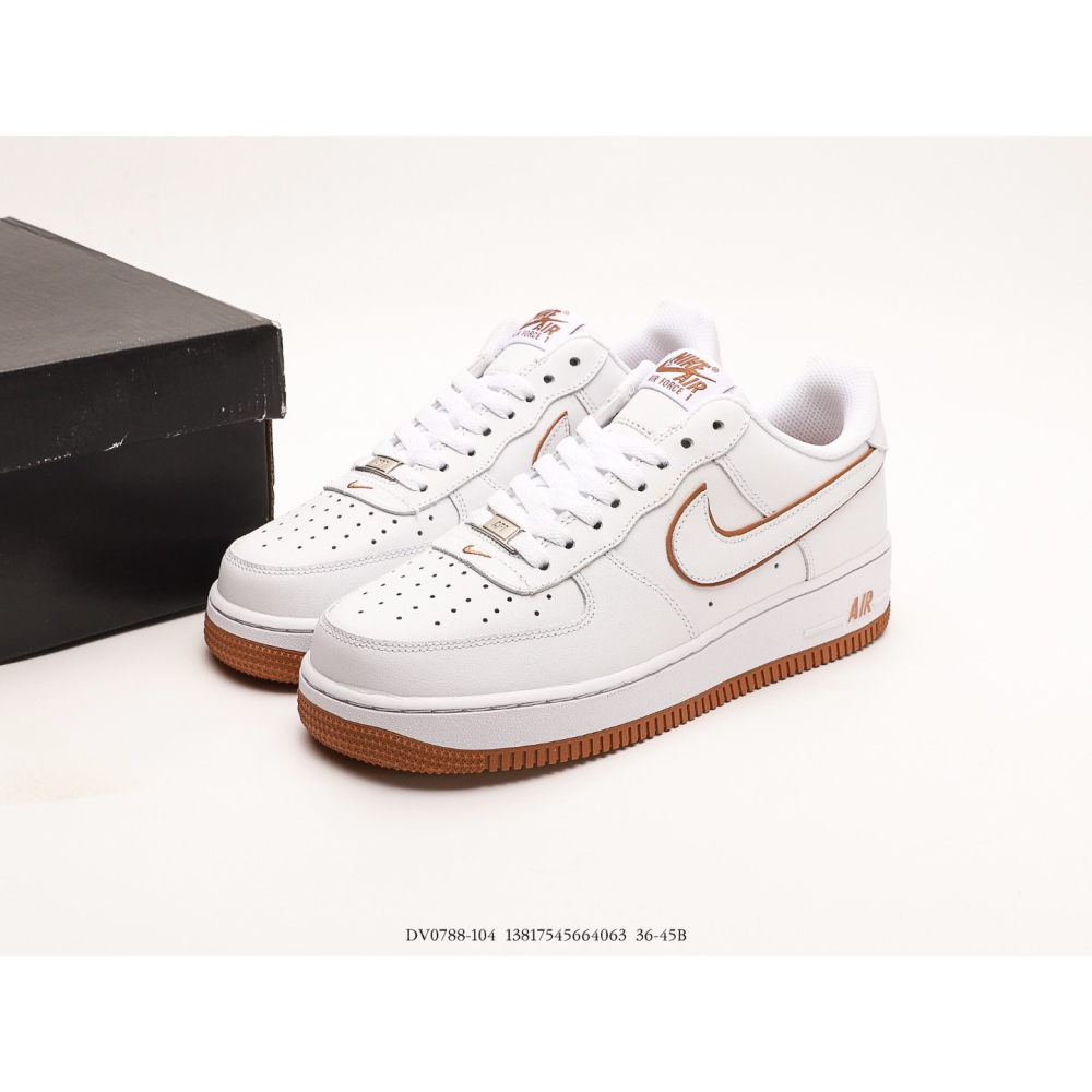 耐克NK Air Force 1’07 Low”WhiteBronzine“空軍一號系列經典低幫百搭休閒運動板鞋“-細節圖9