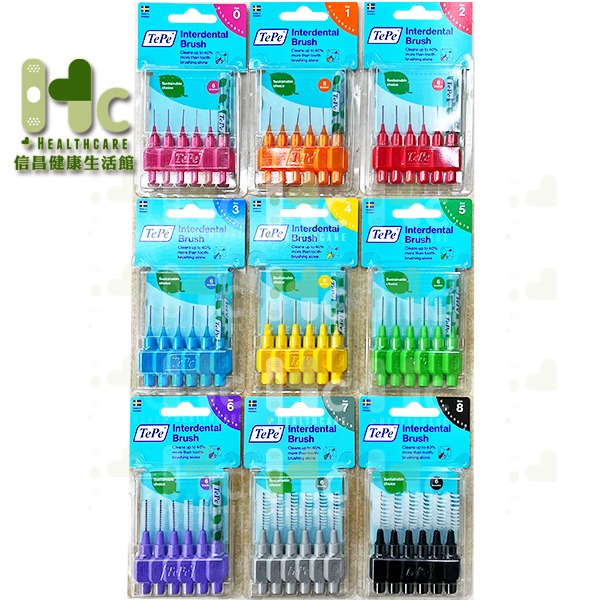 TePe 緹碧 I型牙間刷（普通刷毛）6支/卡 (全尺寸：九種選擇) ~瑞典製造~-細節圖2