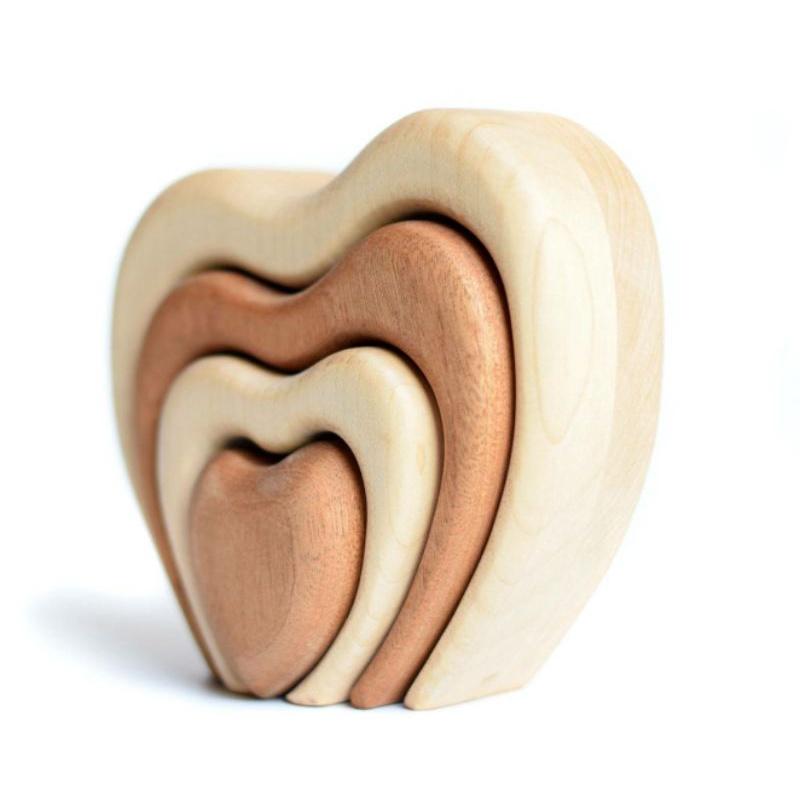 [全新在台現貨]羅馬尼亞 Bumbu Toys 堆疊的心 木製 積木 木質-細節圖3