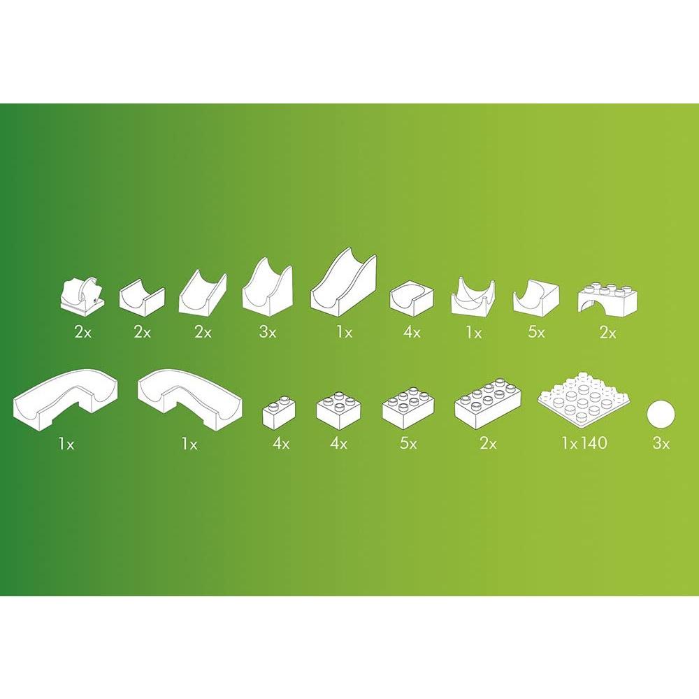 [全新現貨]德國 HUBELiNO 420497 43件組 含switch搖擺配件 軌道式積木 相容 樂高 douplo-細節圖3