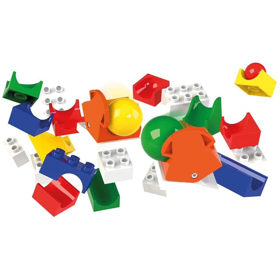 [全新現貨]德國 HUBELiNO 420497 43件組 含switch搖擺配件 軌道式積木 相容 樂高 douplo-細節圖4