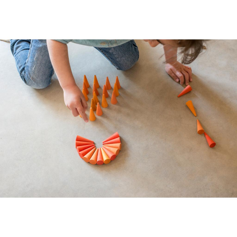 [全新在台現貨]西班牙 Grapat Mandala 橘錐 開放式遊戲 木製積木-細節圖2