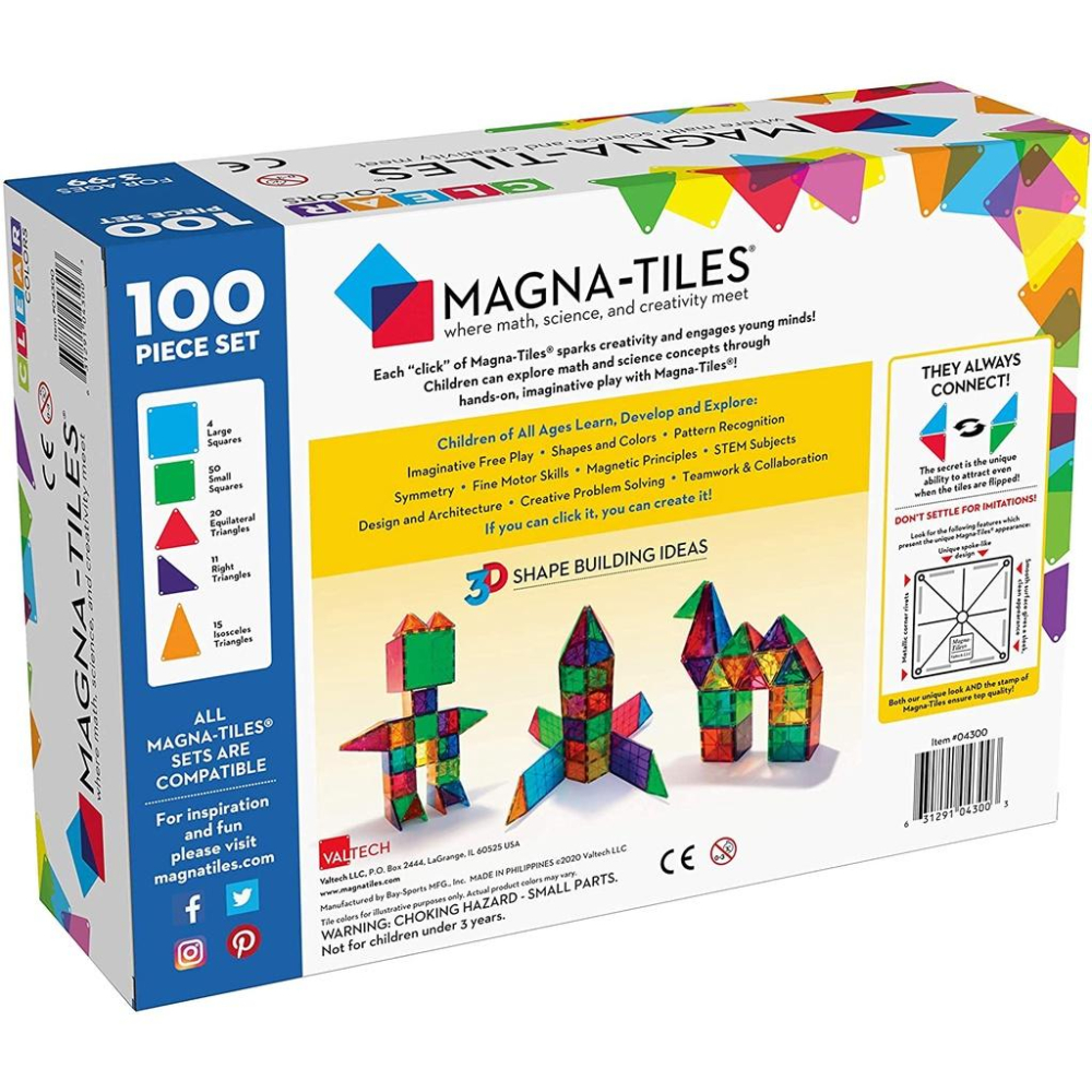 [全新未拆現貨]美國 Magna Tiles 透光彩色磁力片 100片 磁力片 磁性積木-細節圖8