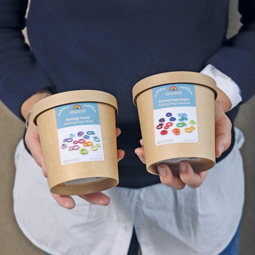 [全新現貨]德國 Grimm＇s 彩虹建築環 構造環 木環 彩虹色 積木 rainbow 彩虹積木 grimms 木製-細節圖8