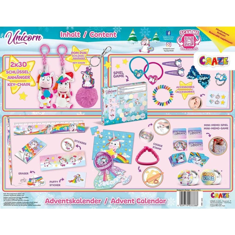 [全新在台現貨]德國 CRAZE 獨角獸 聖誕降臨曆 聖誕 降臨曆 聖誕日曆  聖誕倒數 倒數日曆 戳戳樂-細節圖3