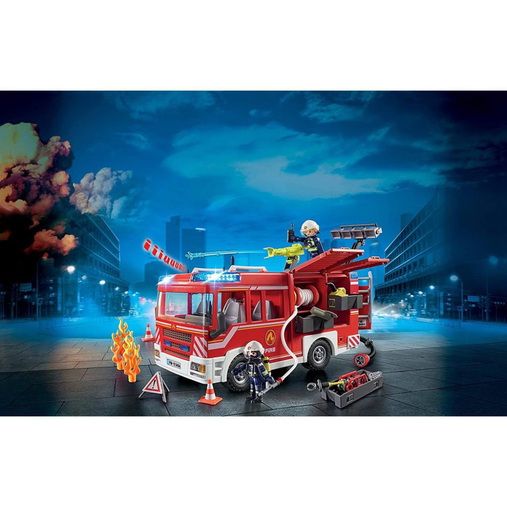 [全新未拆現貨]德國 PLAYMOBIL 摩比 9464 消防車 聲光效果 仿真  city action系列-細節圖8