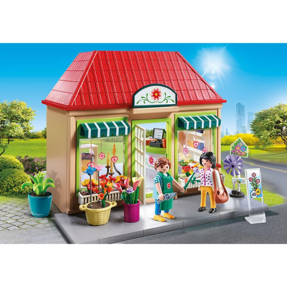 [全新未拆現貨]德國 Playmobil 摩比 70016 城市生活系列 花店 家家酒 角色扮演-細節圖2