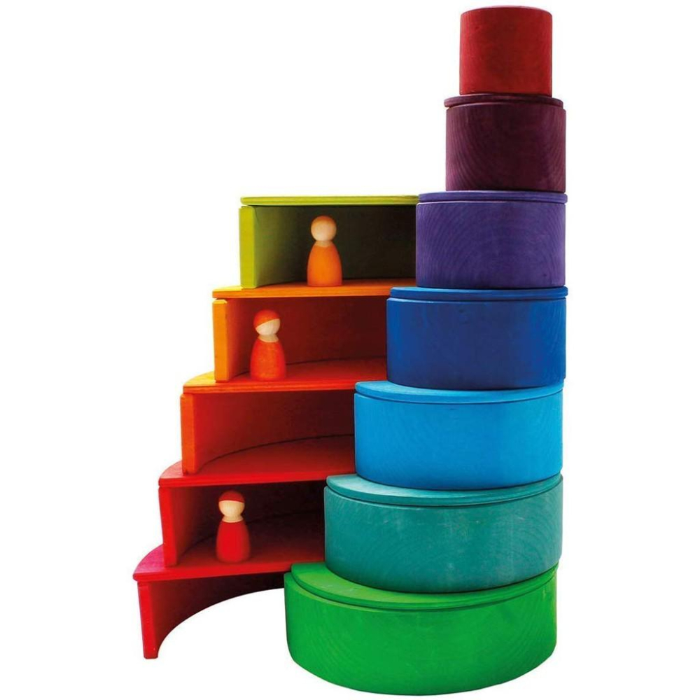 [全新現貨]德國 Grimm＇s 半圓形板 彩虹色 彩虹積木 彩虹板 搭配彩虹彎板 grimms rainbow-細節圖3