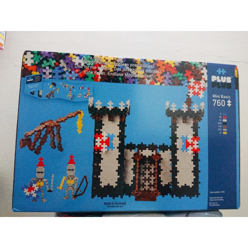 [全新未拆現貨] 丹麥 Plus-Plus 加加積木 Mini 小顆粒 彩虹系列 城堡和騎士 760PCS 積木-細節圖2