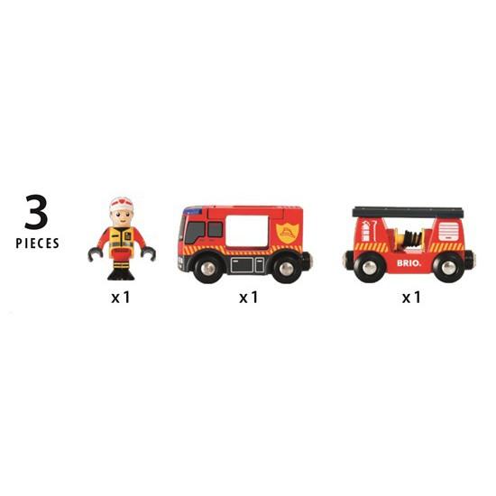 [全新現貨] 瑞典 BRIO 33811 消防車組 Emergency Fire Engine 適用各品牌木製軌道-細節圖4