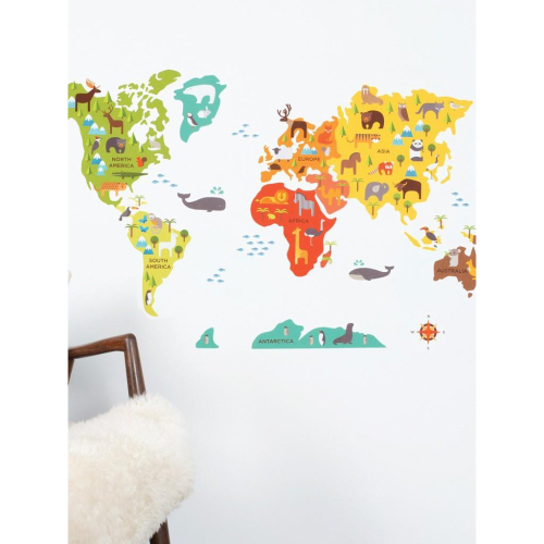 [全新未拆現貨] 美國 petit collage 主題壁貼 世界地圖 petitcollage 壁貼 兒童房裝飾