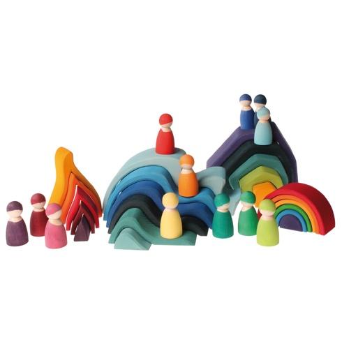 [全新在台現貨] 德國 Grimm’s 手工 12個彩虹朋友 彩虹積木 朋友 Grimms 12 Rainbow-細節圖3