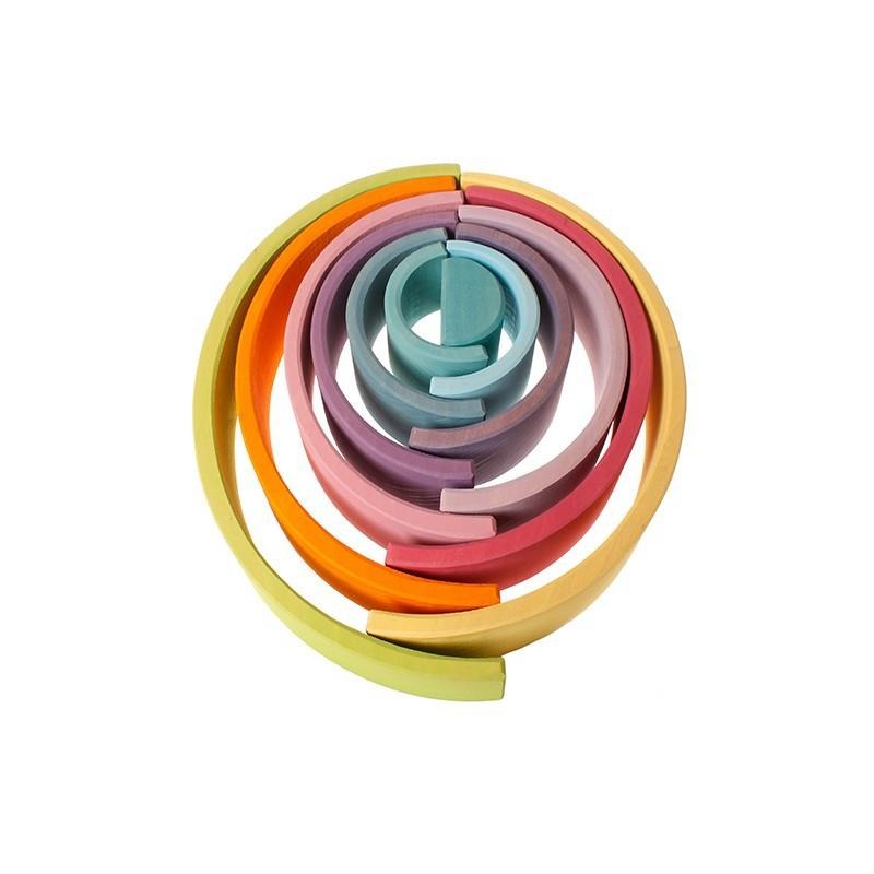 [全新未拆現貨] 德國 Grimm’s 手工 彩虹積木 彩虹隧道 粉彩色 大型 彩虹 Grimms rainbow-細節圖3