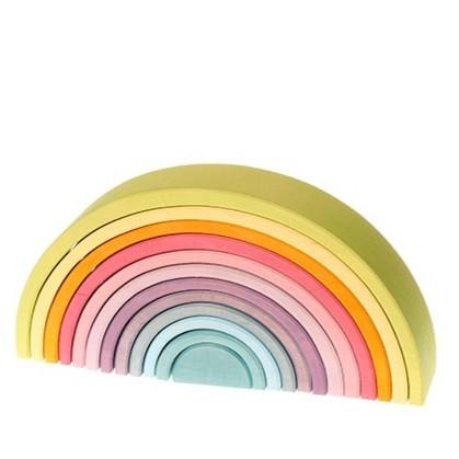 [全新未拆現貨] 德國 Grimm’s 手工 彩虹積木 彩虹隧道 粉彩色 大型 彩虹 Grimms rainbow-細節圖5