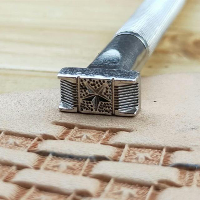 老約翰 皮雕印花工具Johnleather自產鑄造型席紋編織紋印花工具13mm*6mm-細節圖2