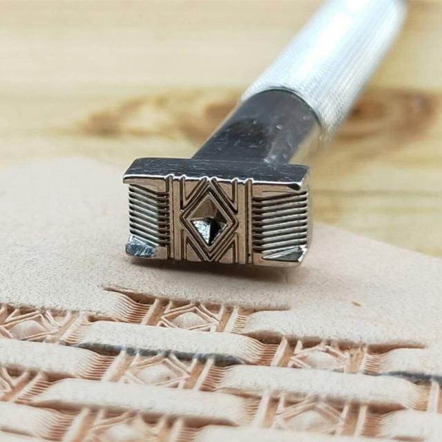 老約翰 皮雕印花工具Johnleather自產鑄造型席紋編織紋印花工具13mm*6mm-細節圖4