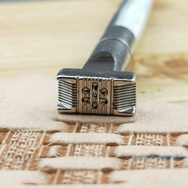 老約翰 皮雕印花工具Johnleather自產鑄造型席紋編織紋印花工具13mm*6mm-細節圖5