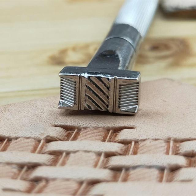 老約翰 皮雕印花工具Johnleather自產鑄造型席紋編織紋印花工具13mm*6mm-細節圖6